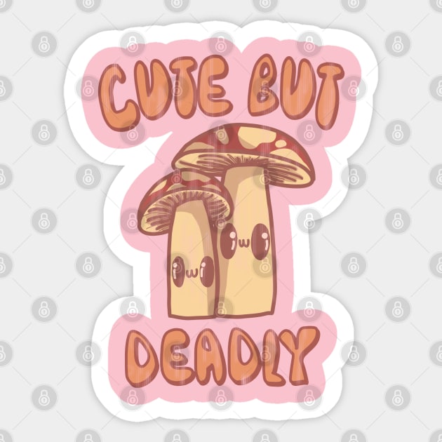 "Cute but deadly" vintage Sticker by Teeger Apparel